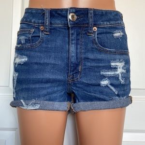 AMERICAN EAGLE SUPER STRETCH DENIM X HI-RISE SHORTIE